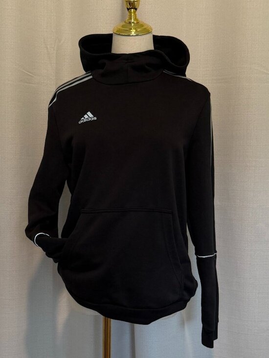 adidas Tops - adidas Cowl Neck Hoodie Black Size M - Reflective 3-Stripe Athleisure